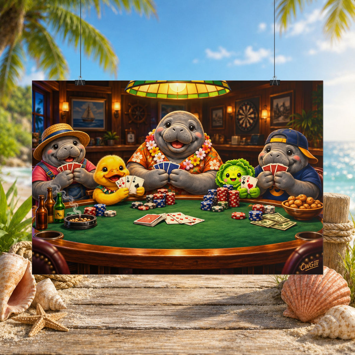 Friends Poker Night Rolled Poster