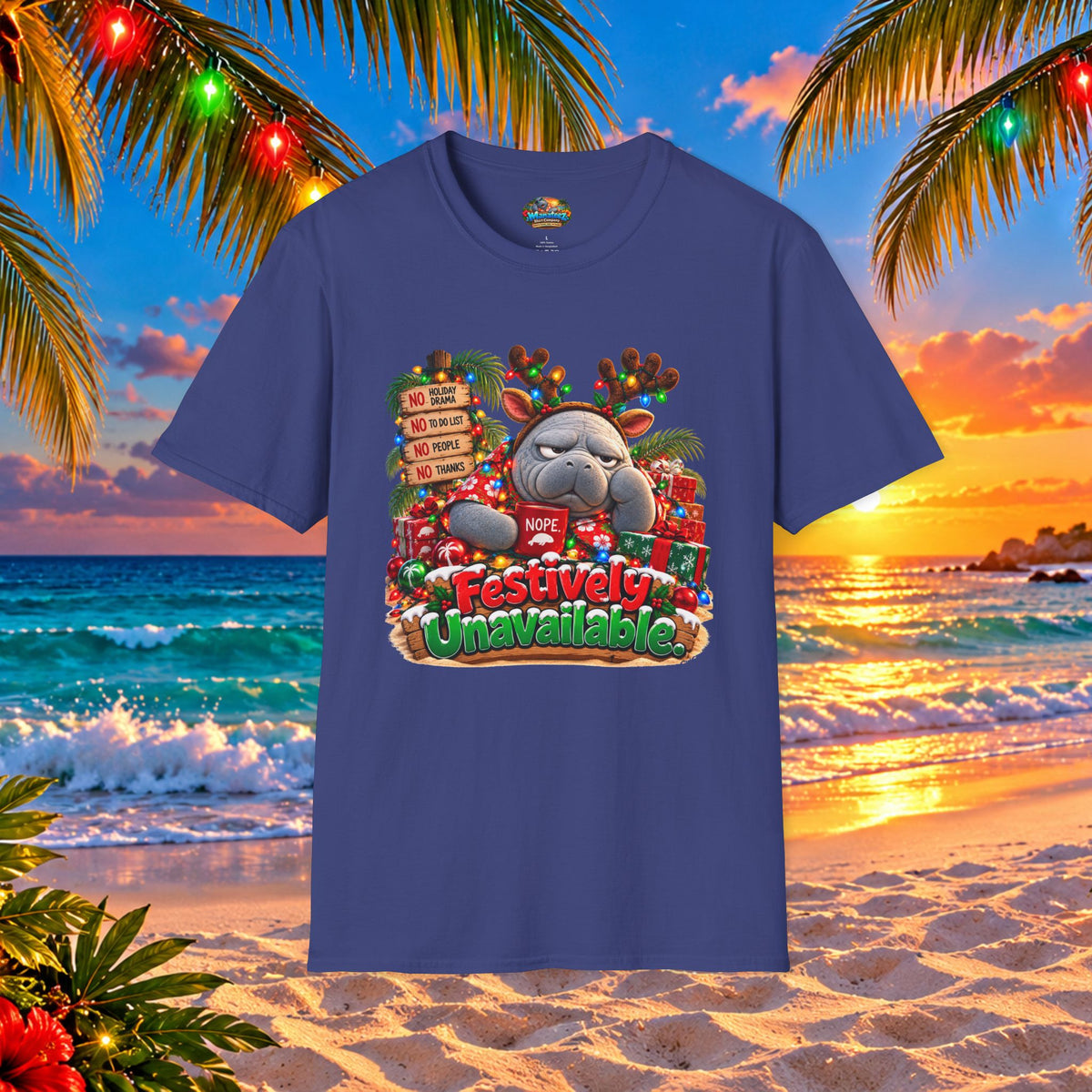 Festively Unavailable Christmas Manatee T-Shirt