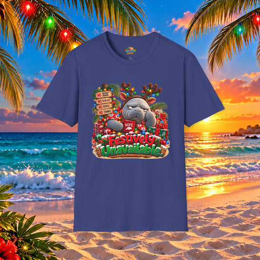 Festively Unavailable Christmas Manatee T-Shirt