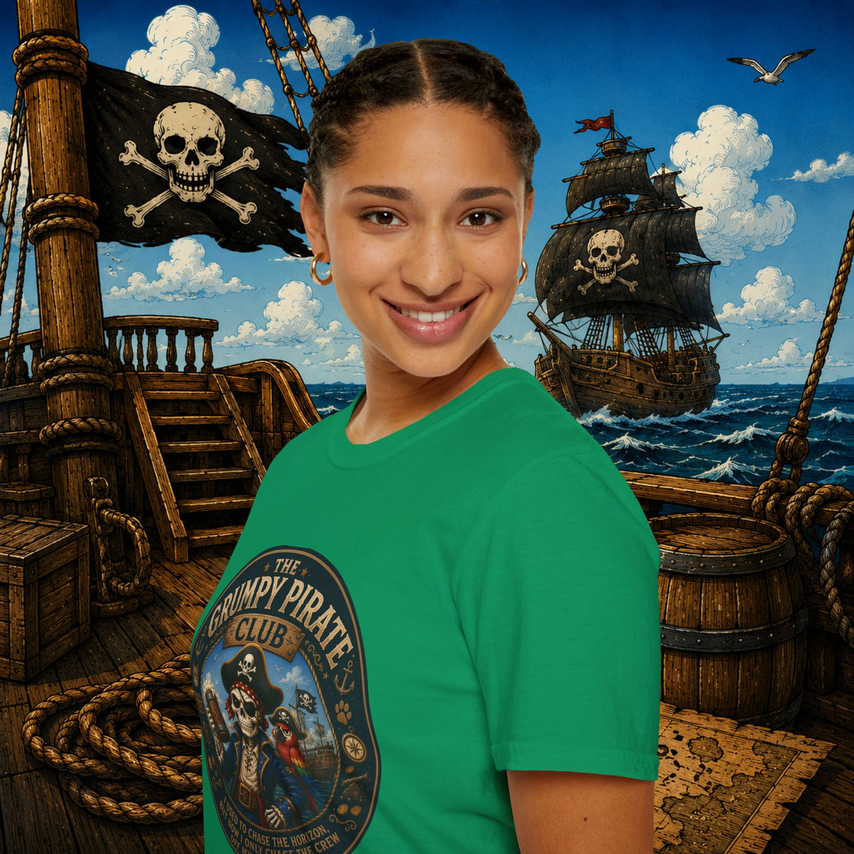 The Grumpy Pirate Skeleton Club T-Shirt