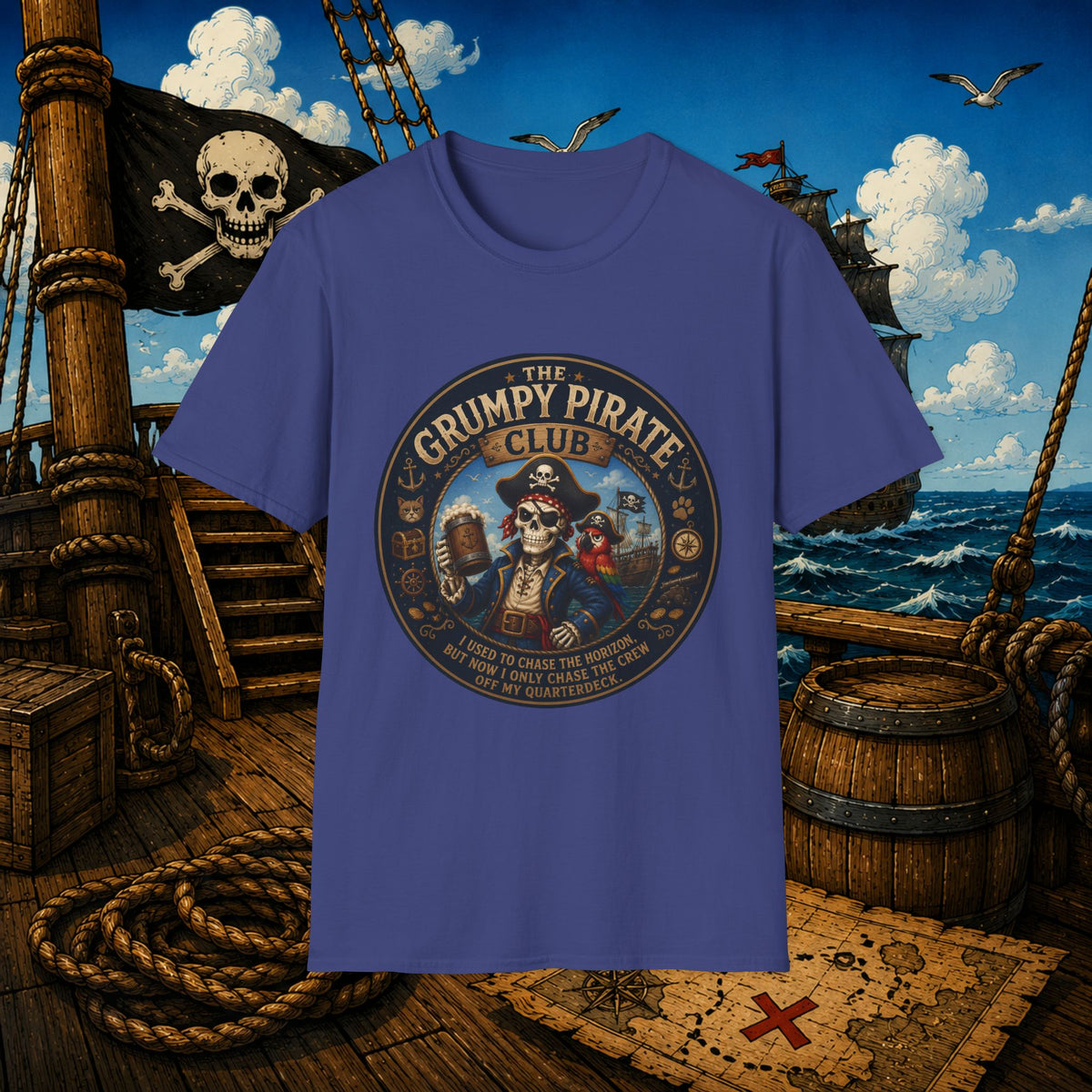 The Grumpy Pirate Skeleton Club T-Shirt