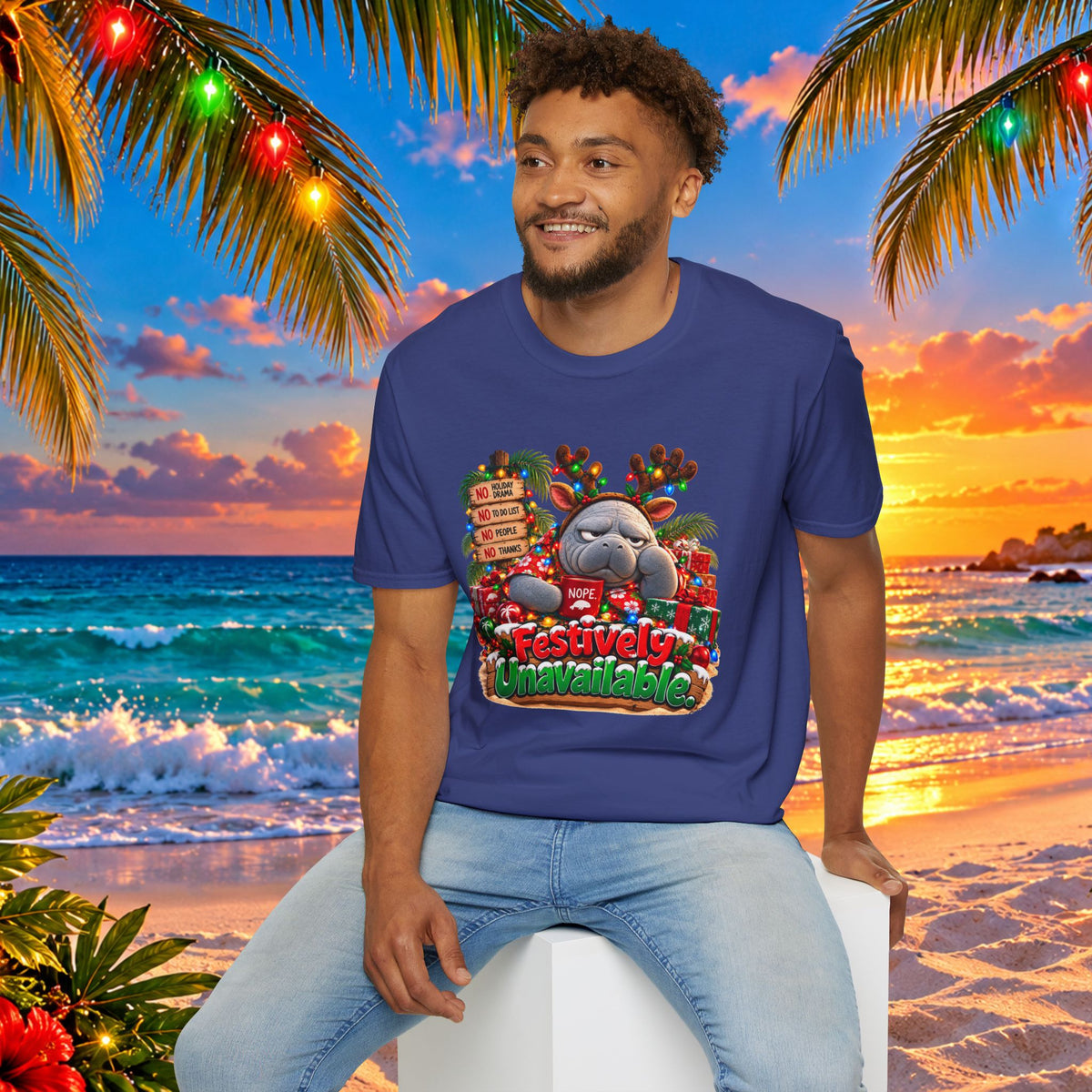 Festively Unavailable Christmas Manatee T-Shirt