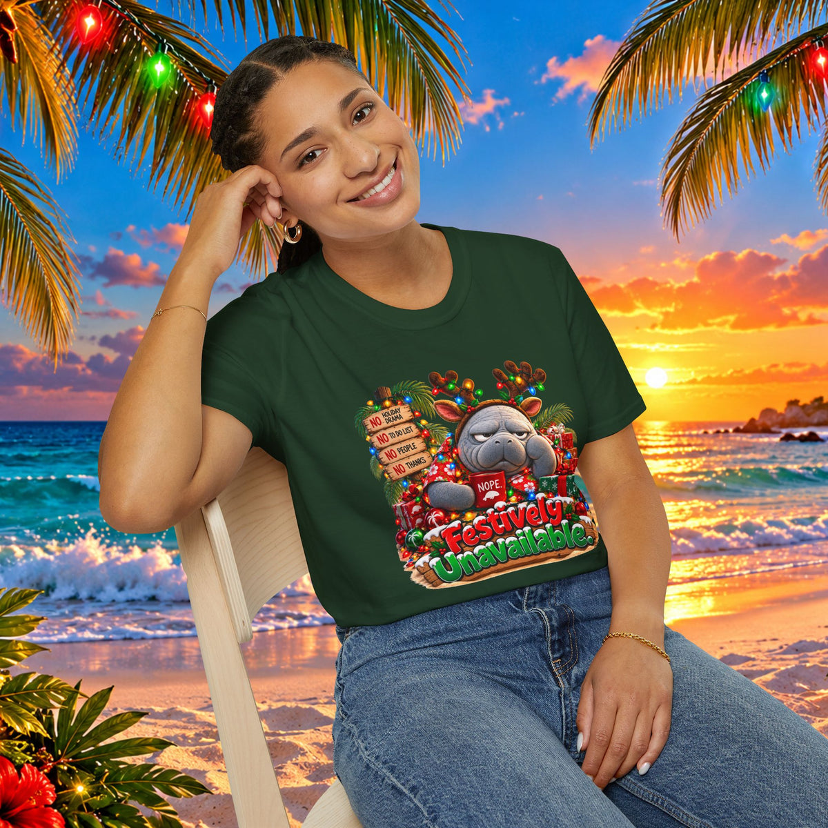 Festively Unavailable Christmas Manatee T-Shirt
