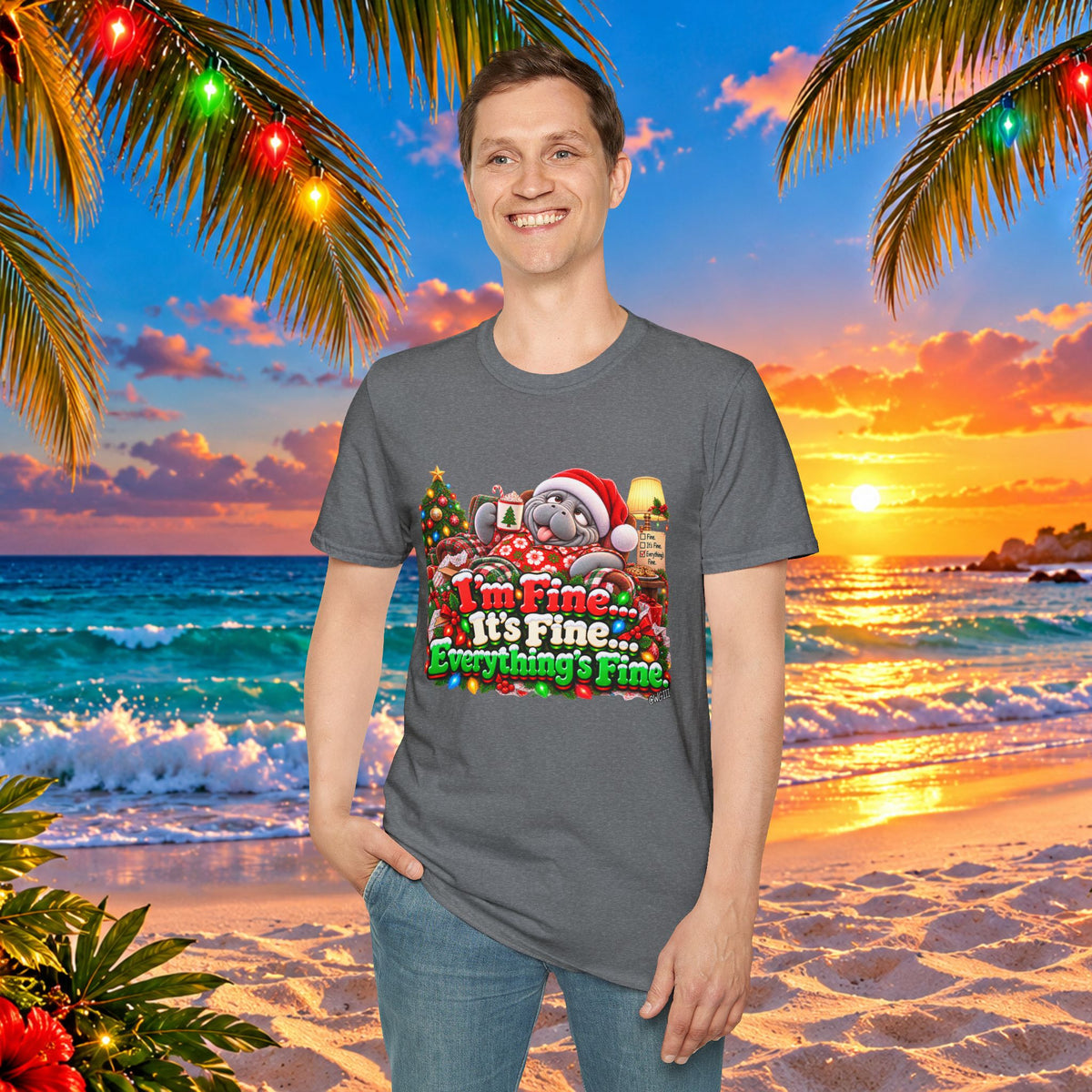 I’m Fine It’s Fine Everything’s Fine Christmas T-Shirt