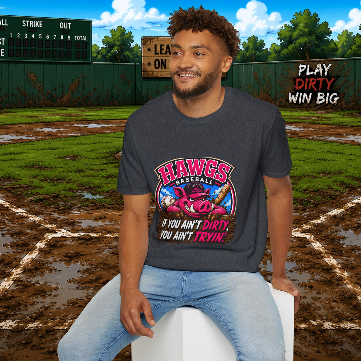 Hawgs Baseball “If You Ain’t Dirty, You Ain’t Tryin’” T-Shirt