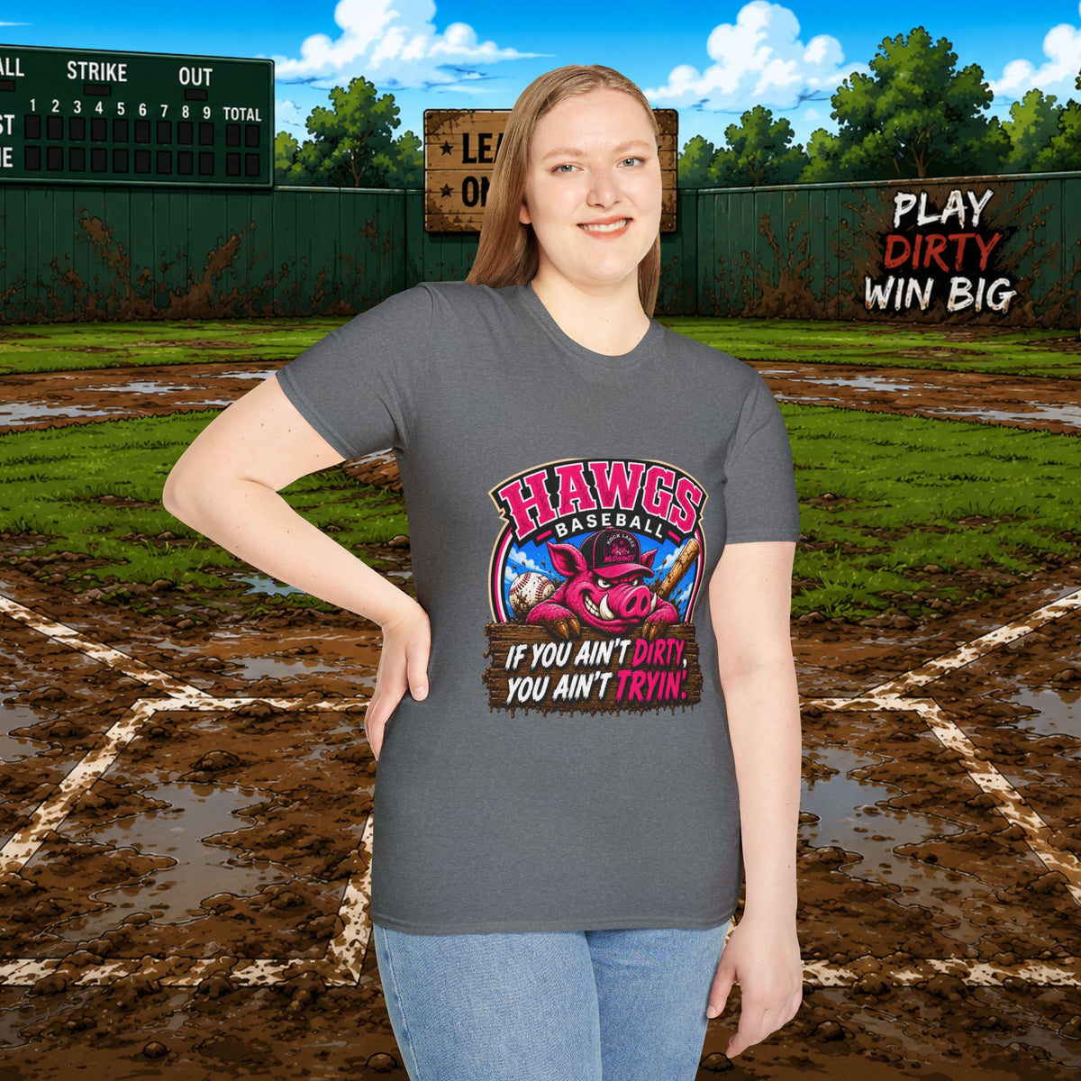 Hawgs Baseball “If You Ain’t Dirty, You Ain’t Tryin’” T-Shirt