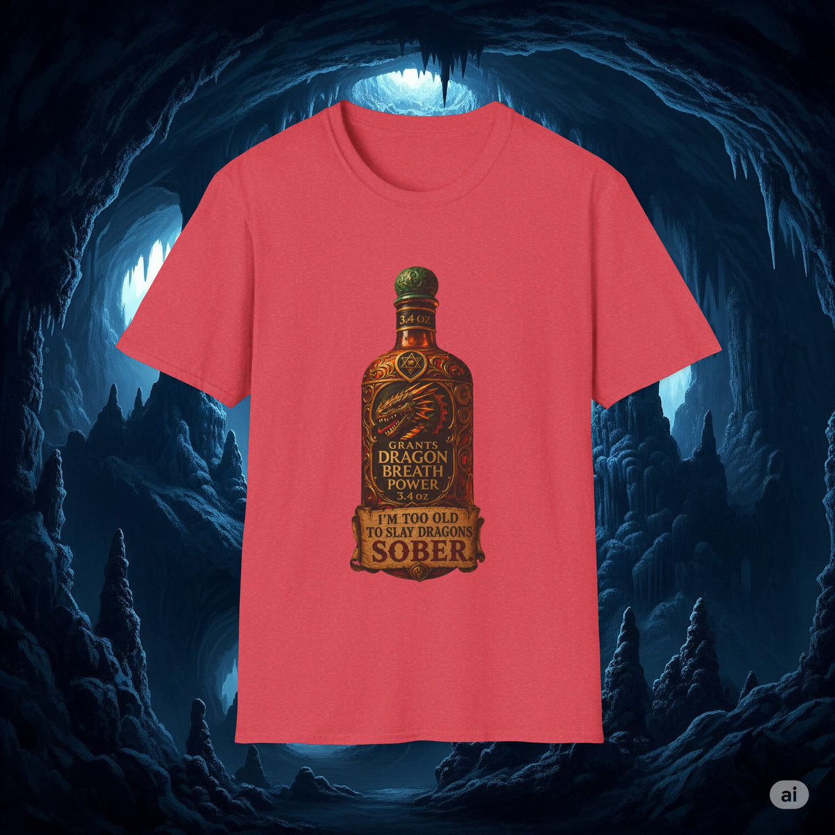 I'm Too Old to Slay Dragons Sober Shirt – Funny Dragon Breath Potion Fantasy T-Shirt