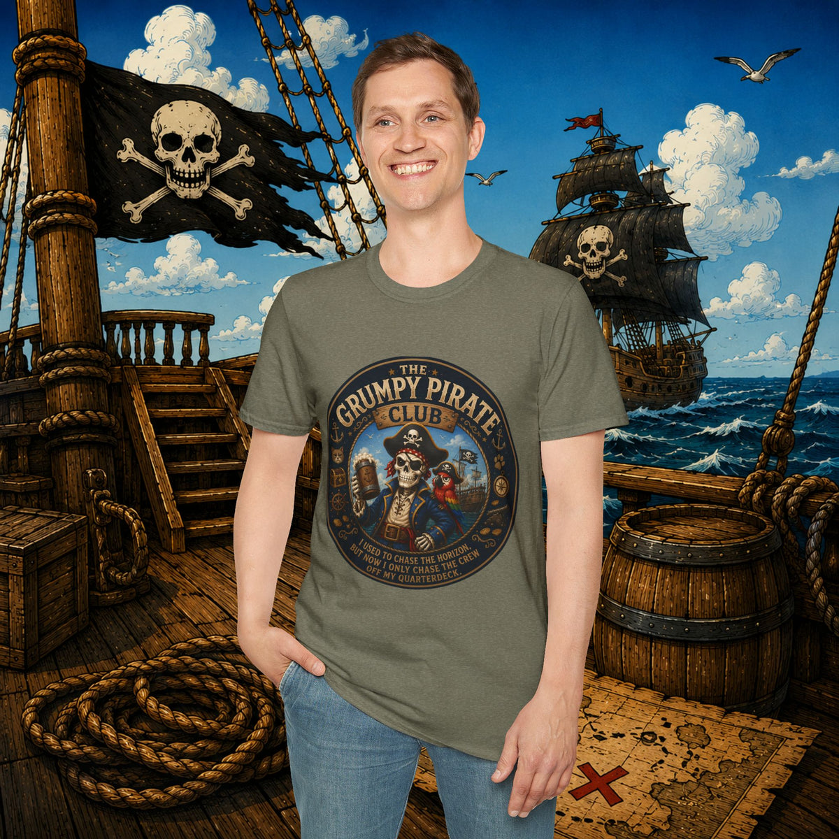 The Grumpy Pirate Skeleton Club T-Shirt