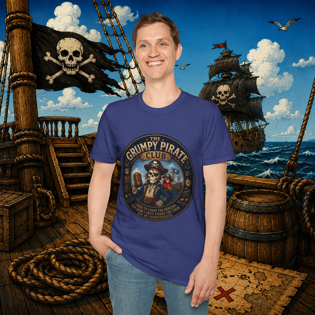 The Grumpy Pirate Skeleton Club T-Shirt