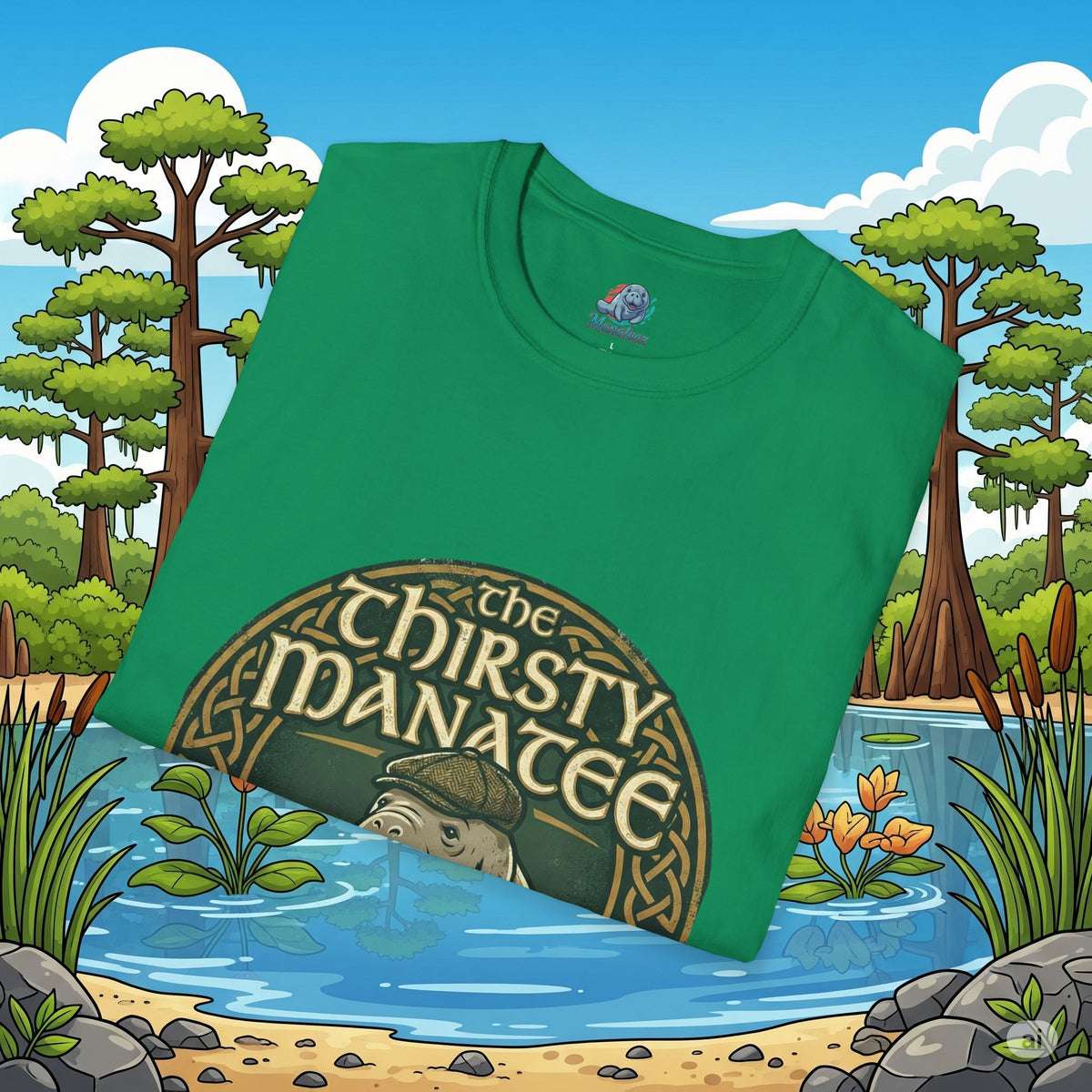 Thirsty Manatee Pub Emblem T-Shirt