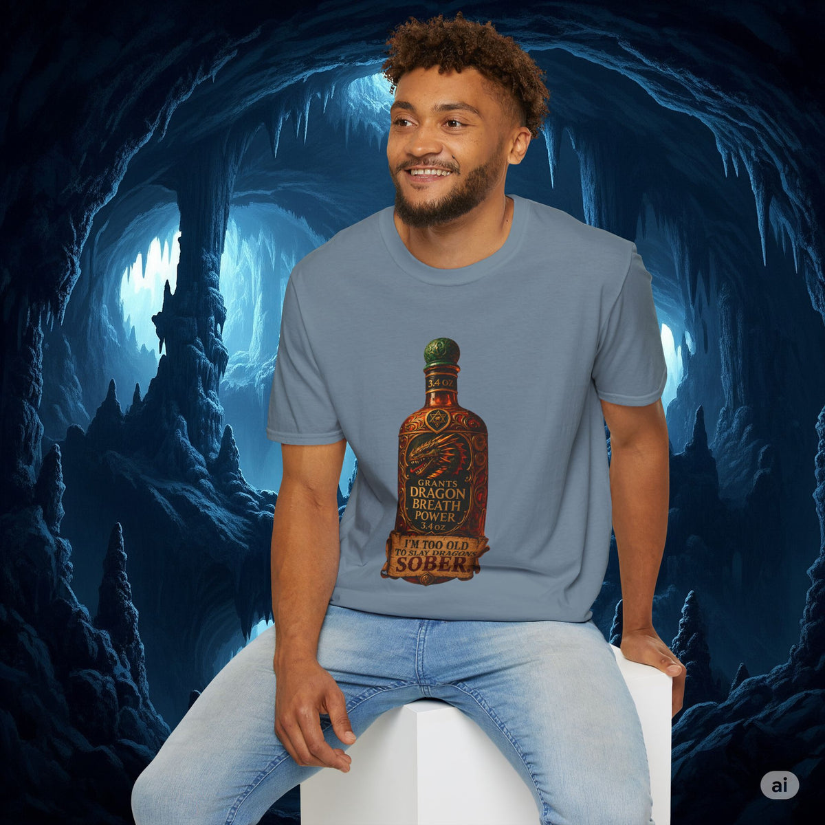 I'm Too Old to Slay Dragons Sober Shirt – Funny Dragon Breath Potion Fantasy T-Shirt
