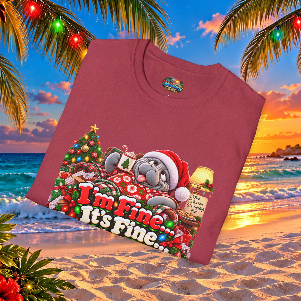 I’m Fine It’s Fine Everything’s Fine Christmas T-Shirt