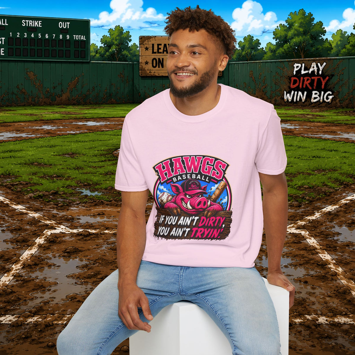 Hawgs Baseball “If You Ain’t Dirty, You Ain’t Tryin’” T-Shirt