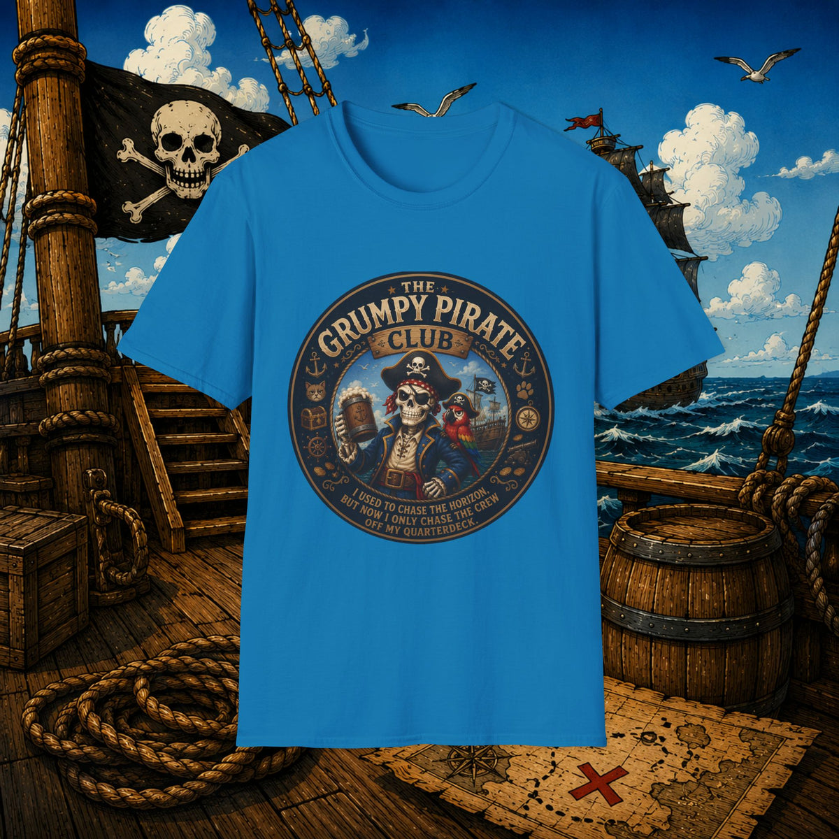 The Grumpy Pirate Skeleton Club T-Shirt