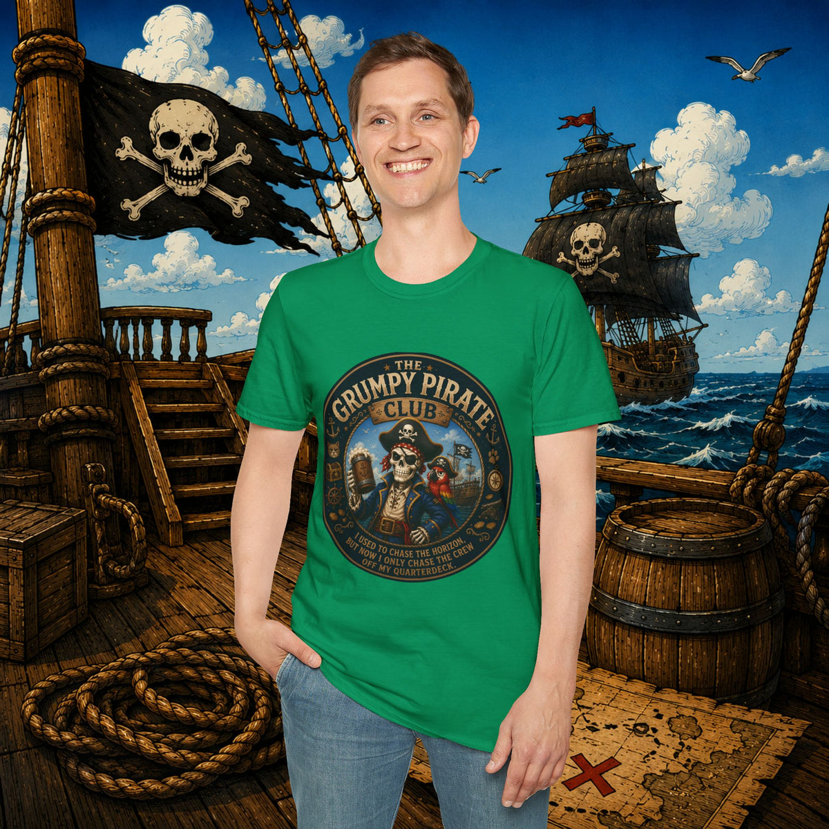 The Grumpy Pirate Skeleton Club T-Shirt