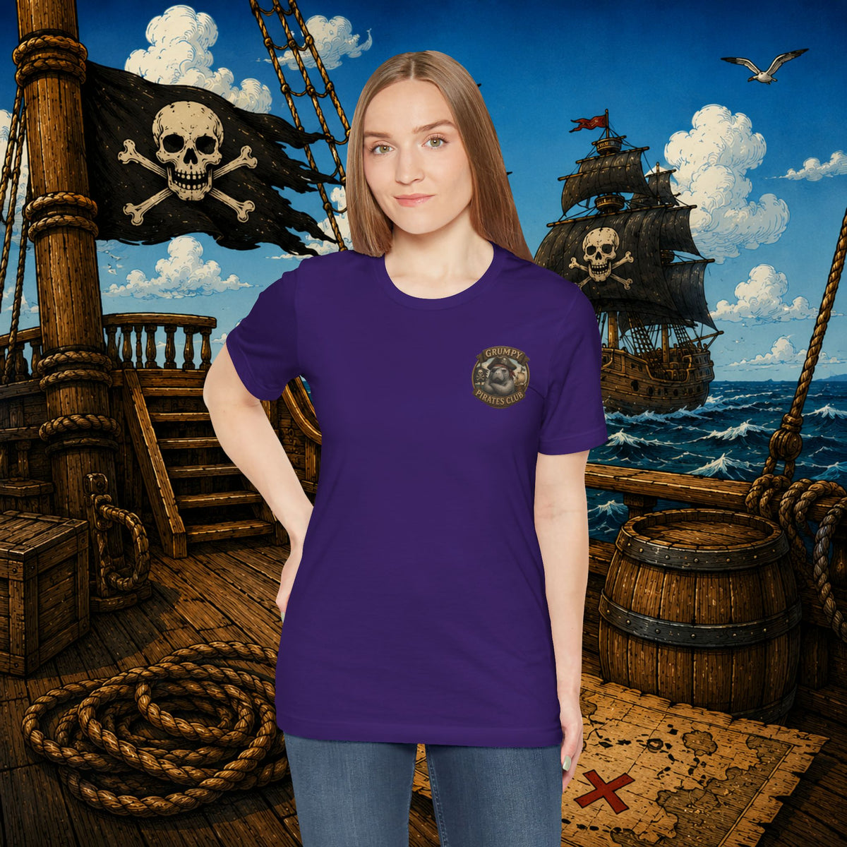 The Older the Pirate, The Better the Stories | Grumpy Pirate Club Manatee T-Shirt