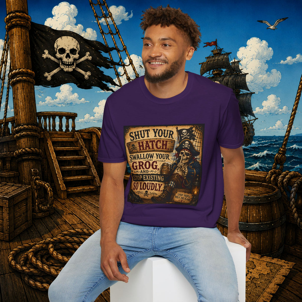 Shut Your Hatch Swallow Your Grog Pirate T-Shirt