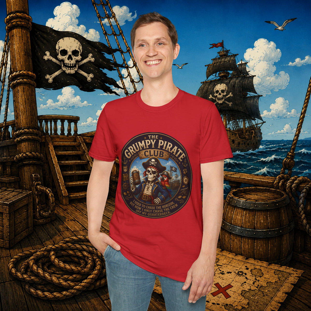 The Grumpy Pirate Skeleton Club T-Shirt