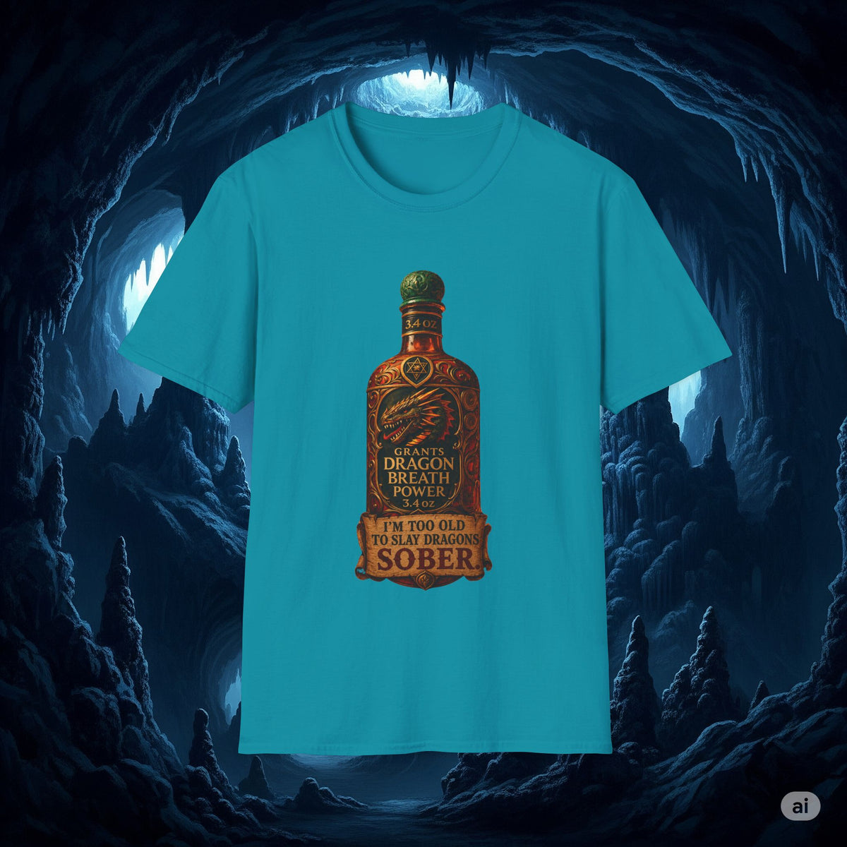 I'm Too Old to Slay Dragons Sober Shirt – Funny Dragon Breath Potion Fantasy T-Shirt