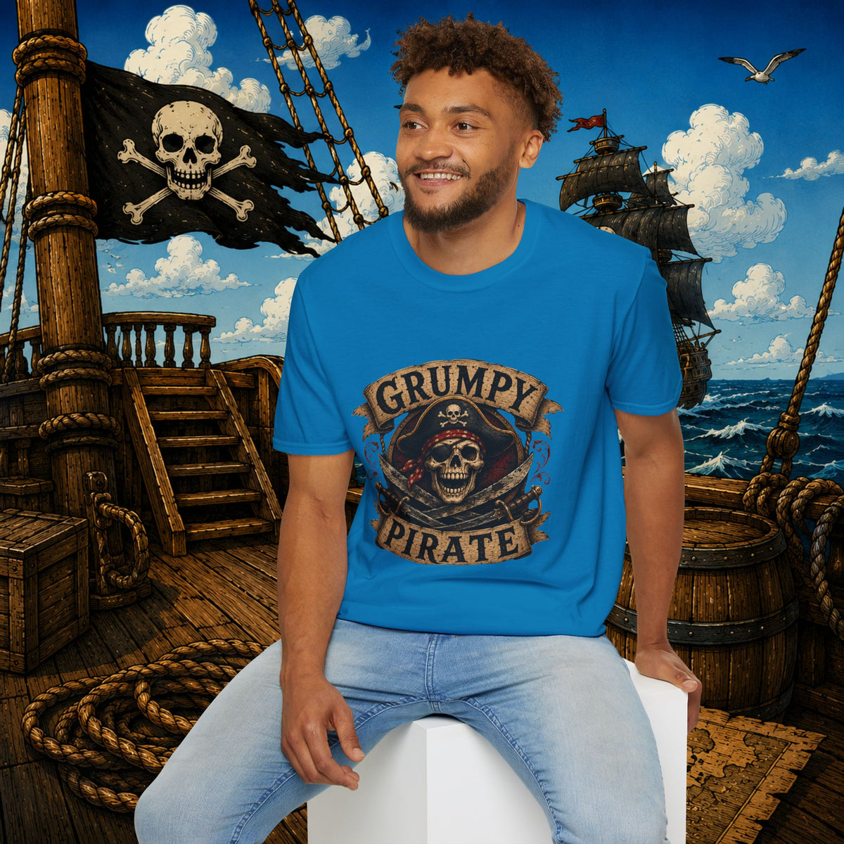 Grumpy Pirate Skull T-Shirt