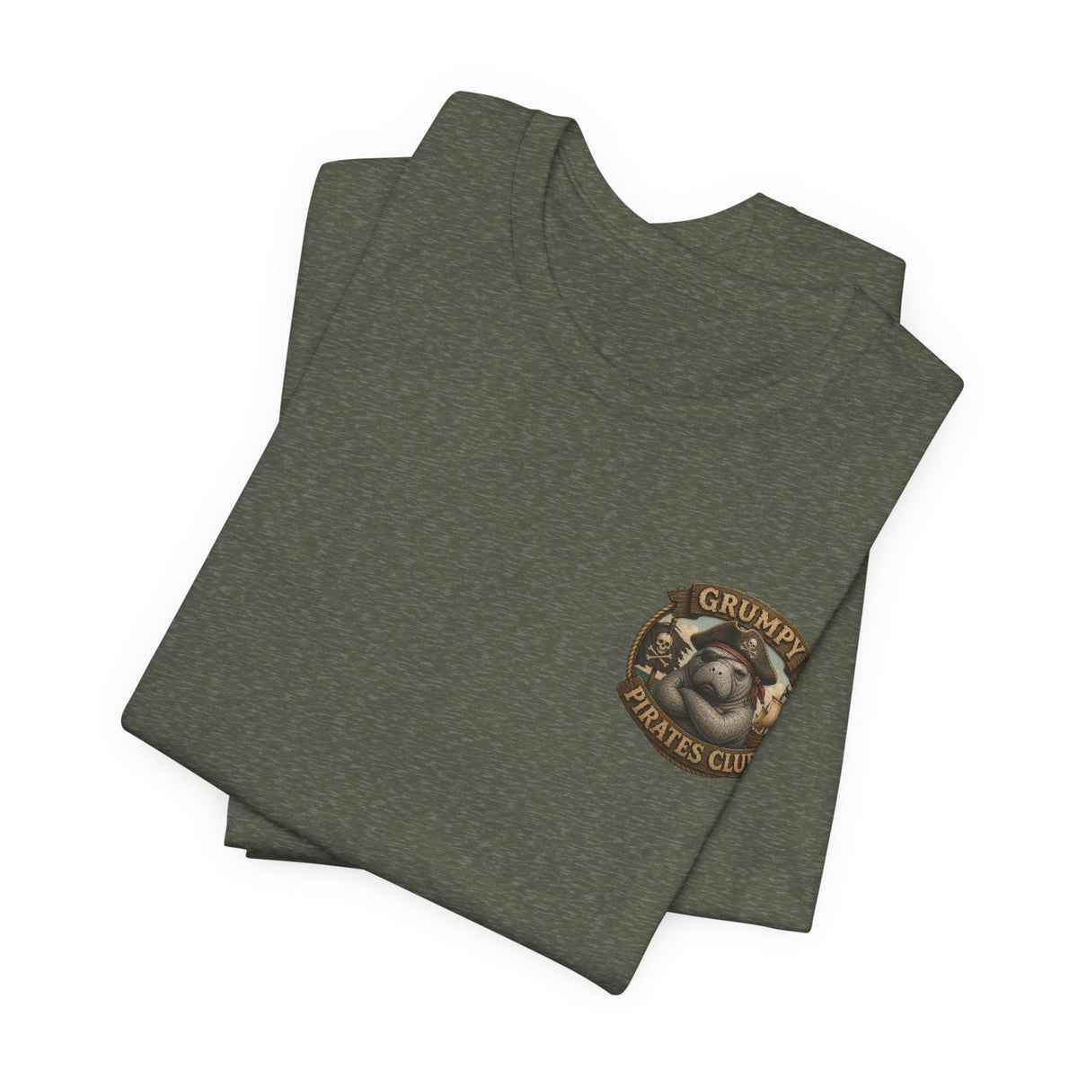 The Older the Pirate, The Better the Stories | Grumpy Pirate Club Manatee T-Shirt