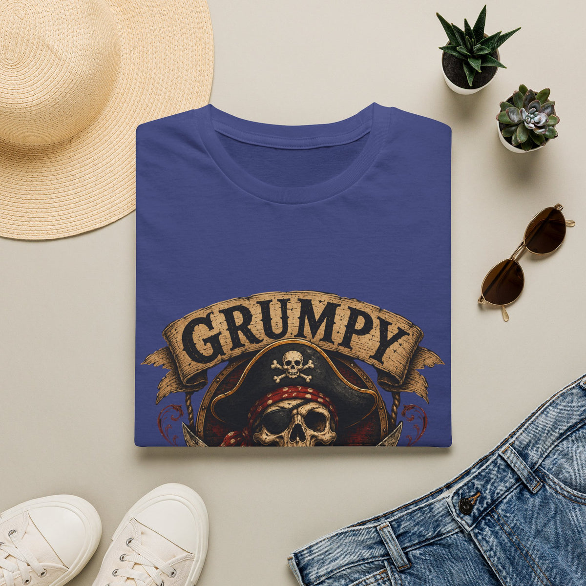 Grumpy Pirate Skull T-Shirt