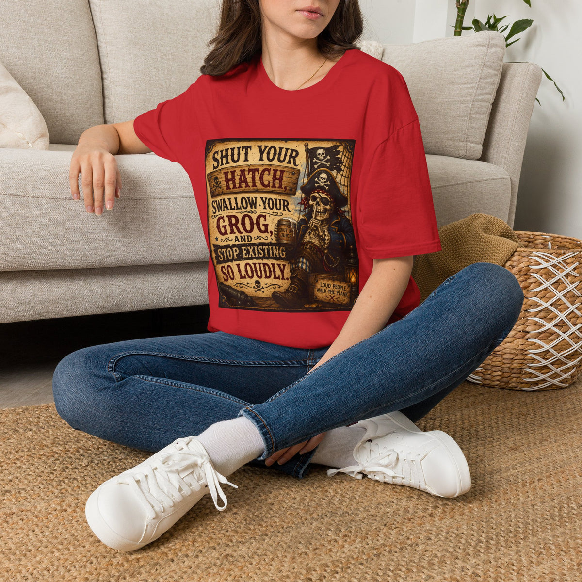 Shut Your Hatch Swallow Your Grog Pirate T-Shirt