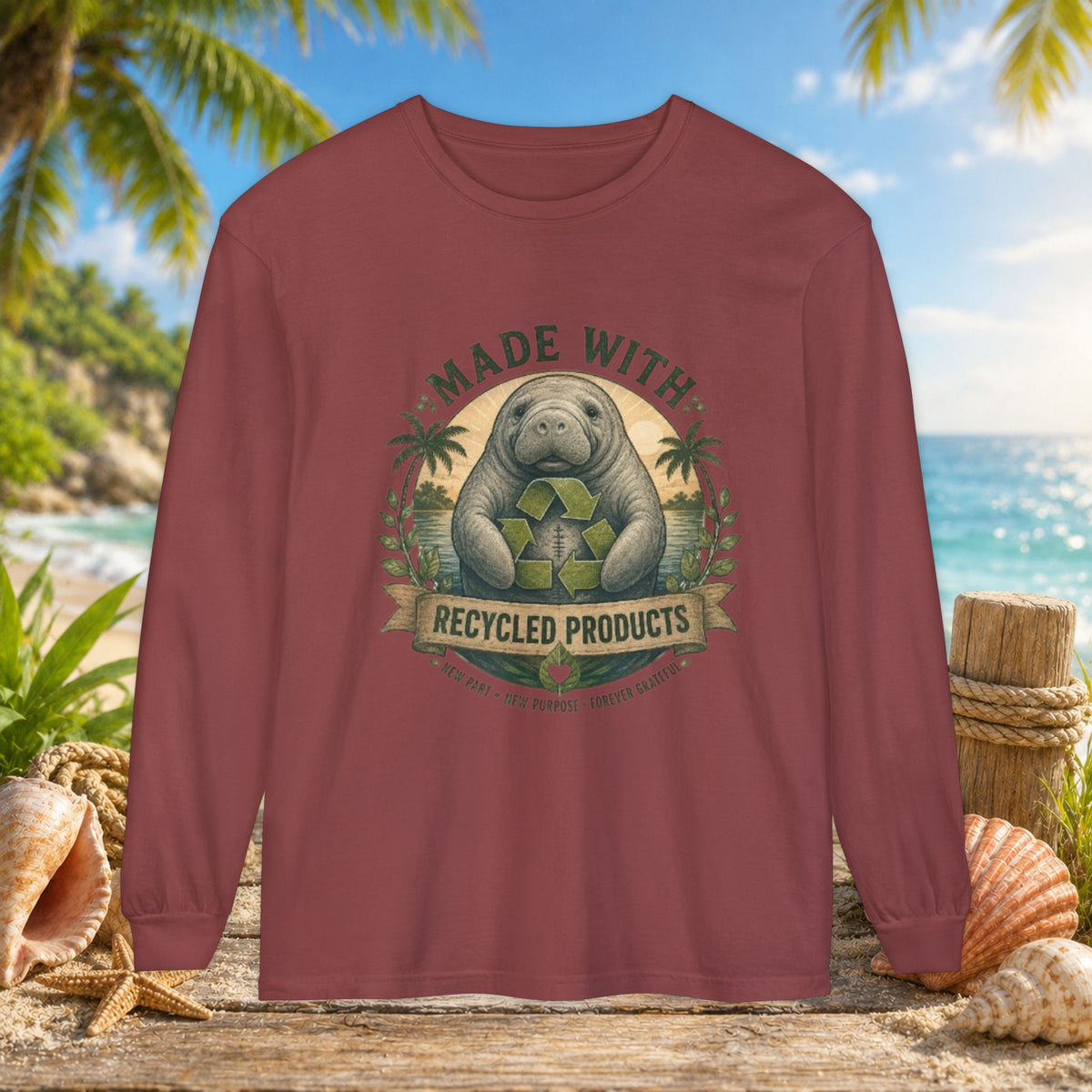 Made with Recycled Parts Funny Liver Transplant Manatee T-Shirt | Organ Donor Awareness Gift