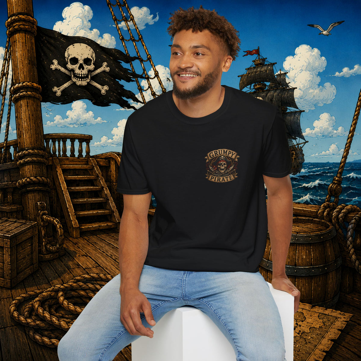 Aged Bitter Still Dangerous Pirate Skull Shirt β Funny Old Pirate Graphic Tee