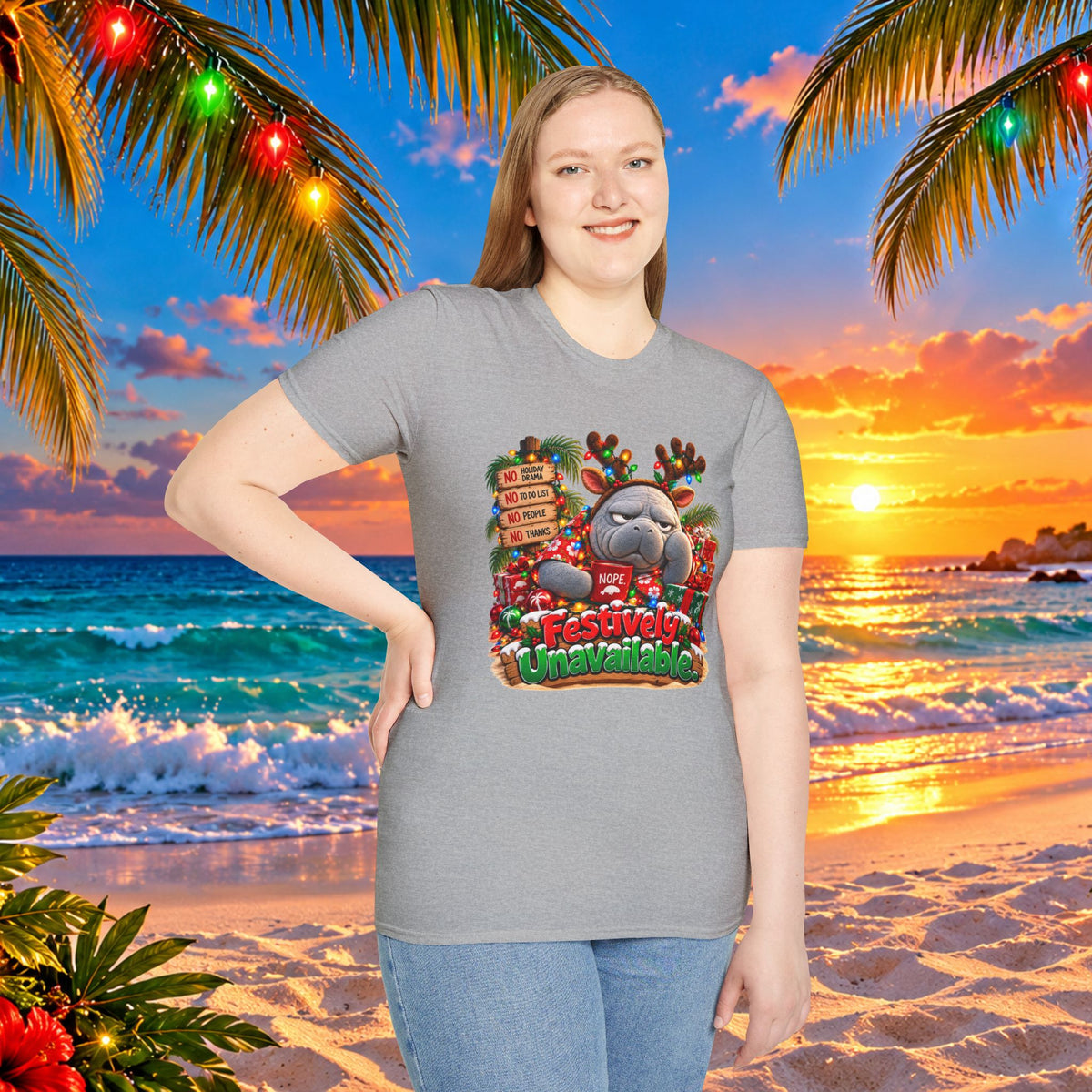 Festively Unavailable Christmas Manatee T-Shirt
