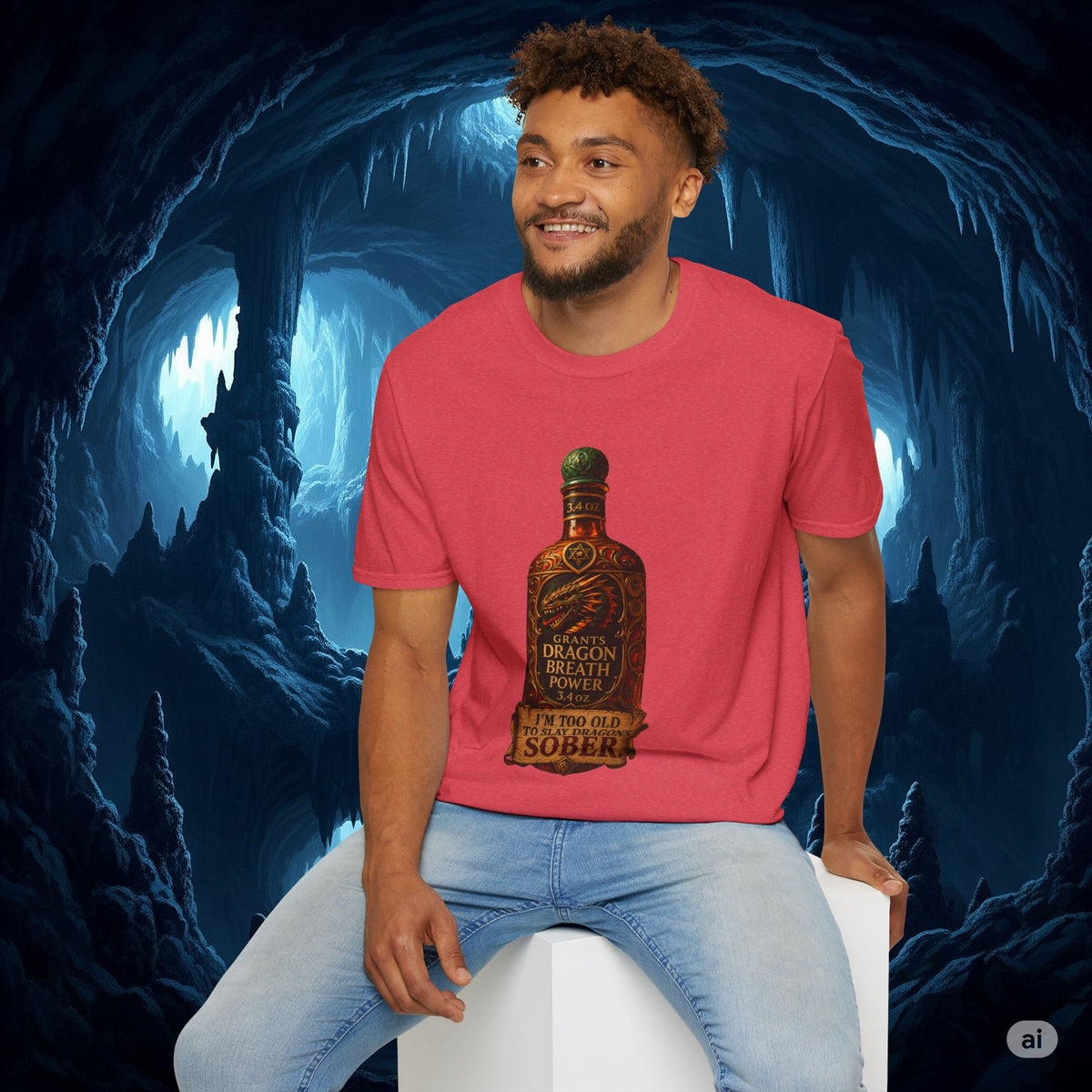 I'm Too Old to Slay Dragons Sober Shirt – Funny Dragon Breath Potion Fantasy T-Shirt