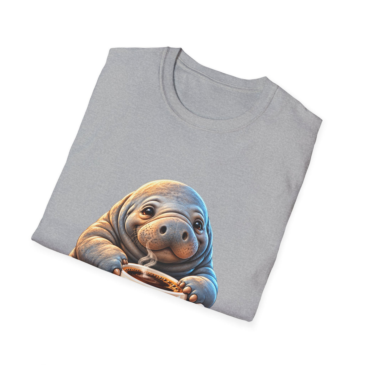 Manatee Drinking Coffee T-Shirt