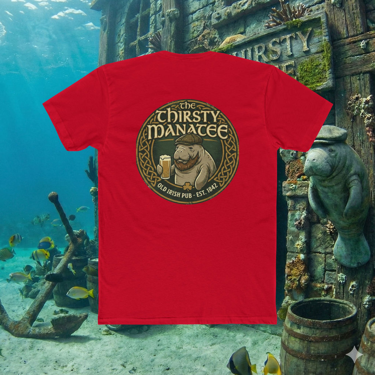 Thirsty Manatee T-Shirt — Vintage Pub Logo Tee
