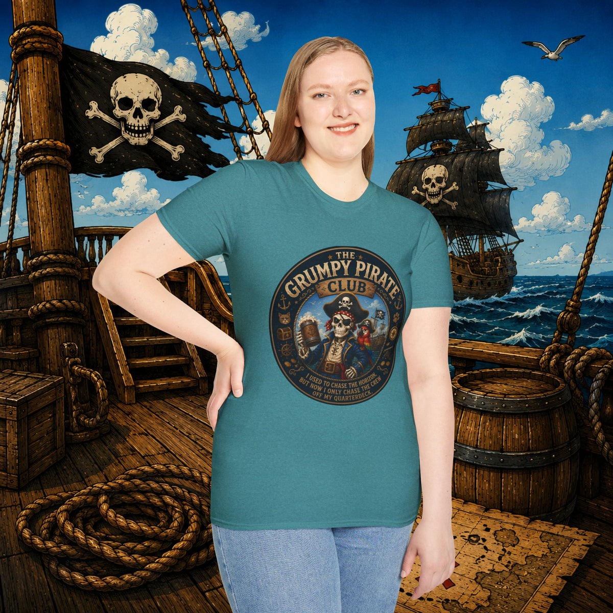 The Grumpy Pirate Skeleton Club T-Shirt