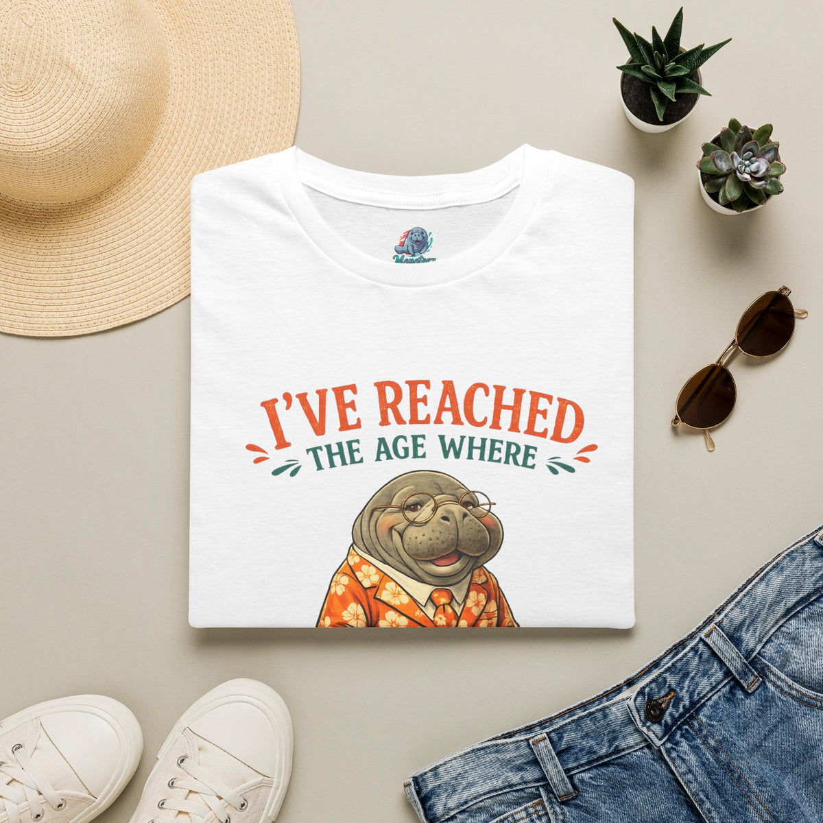 I've Reached the Age Where My Opinion Is a Public Service Shirt | Funny Manatee Tee | Senior Humor Graphic T-Shirt