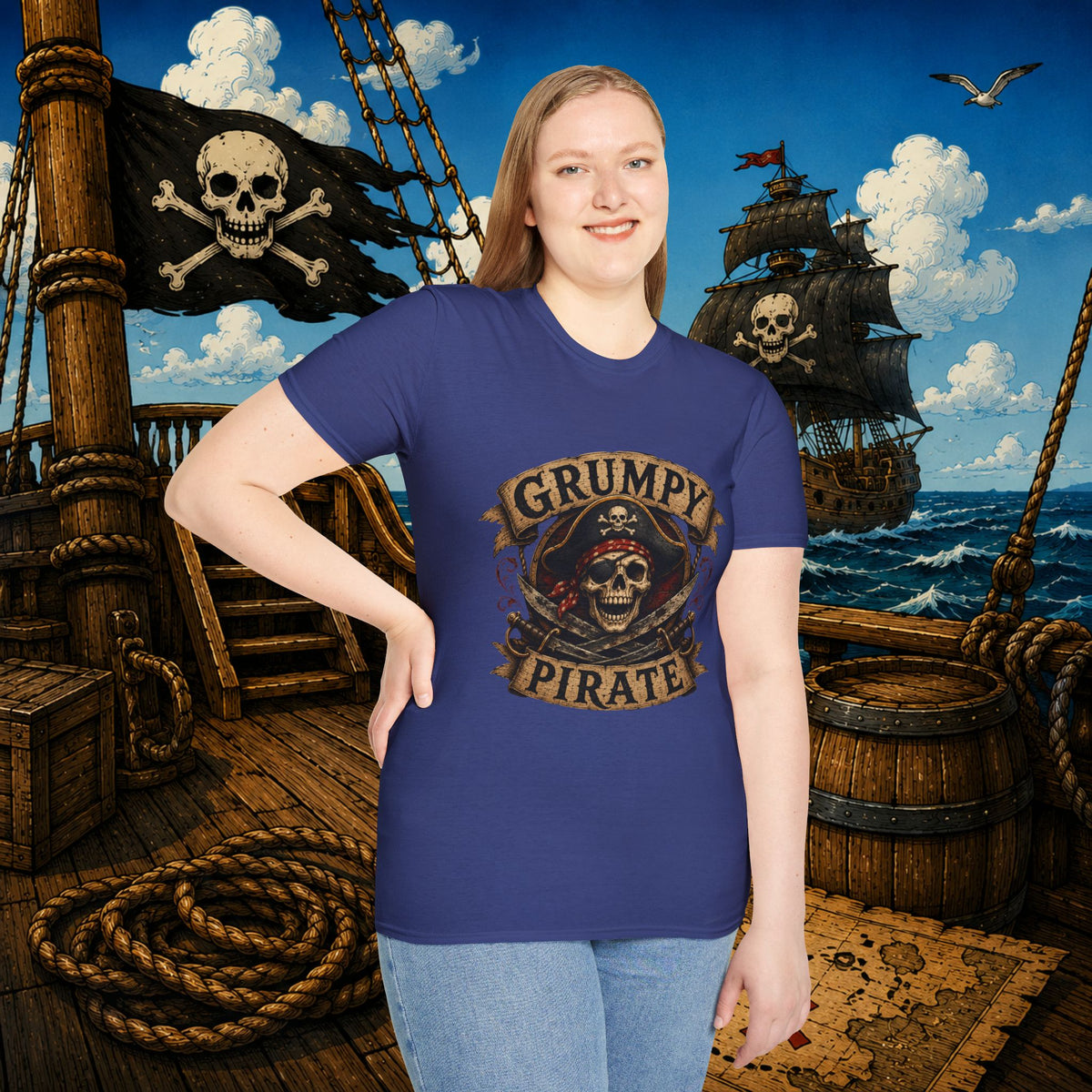 Grumpy Pirate Skull T-Shirt