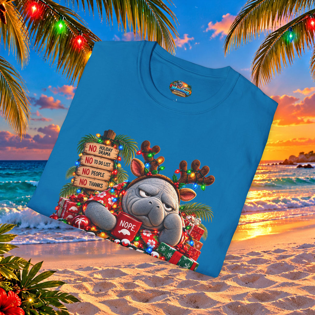 Festively Unavailable Christmas Manatee T-Shirt
