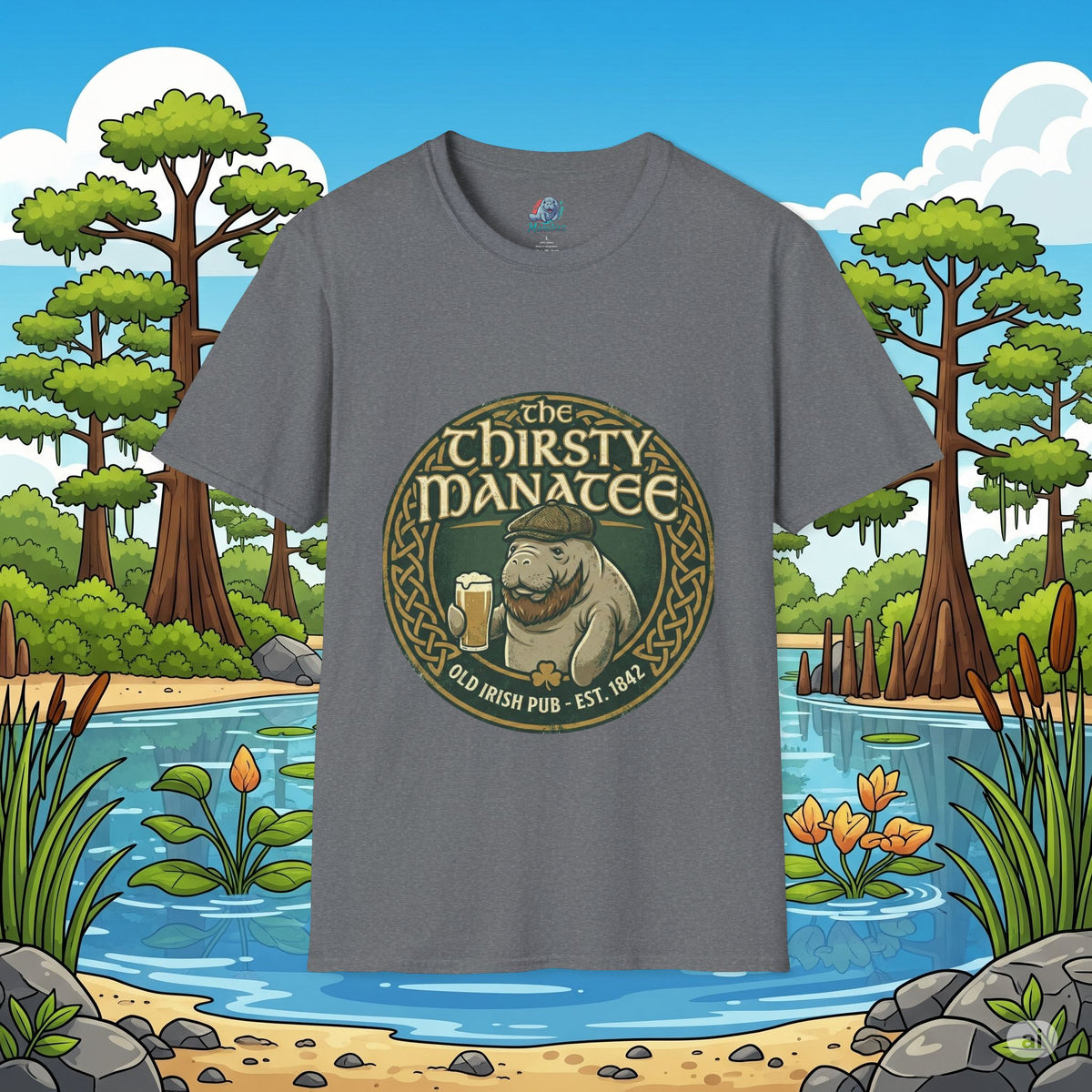 Thirsty Manatee Pub Emblem T-Shirt
