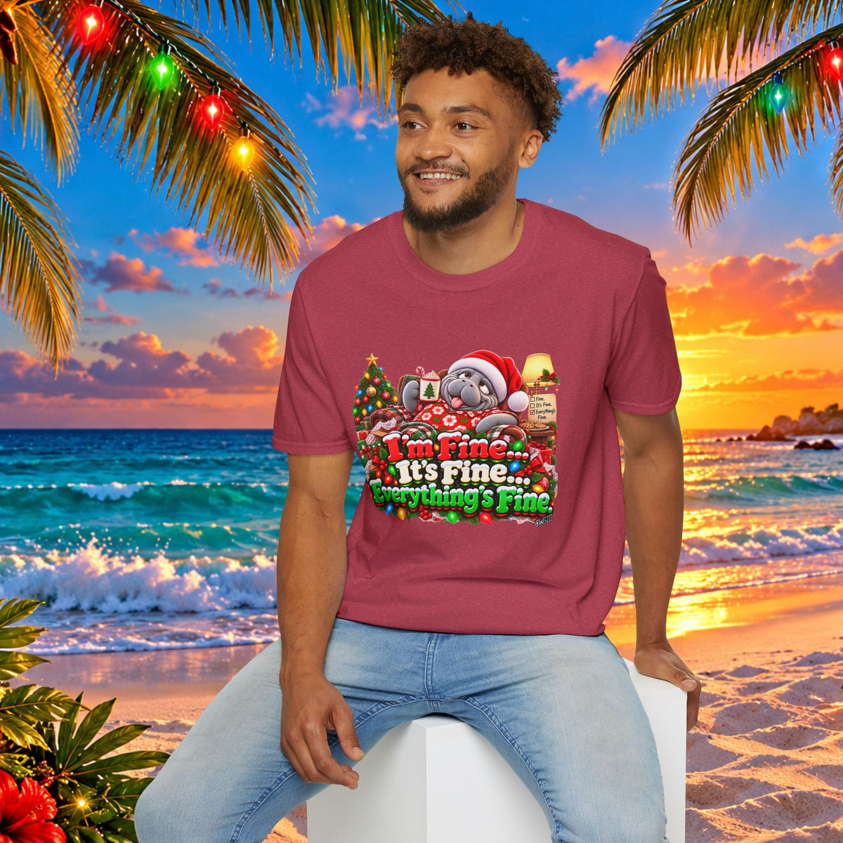 I’m Fine It’s Fine Everything’s Fine Christmas T-Shirt