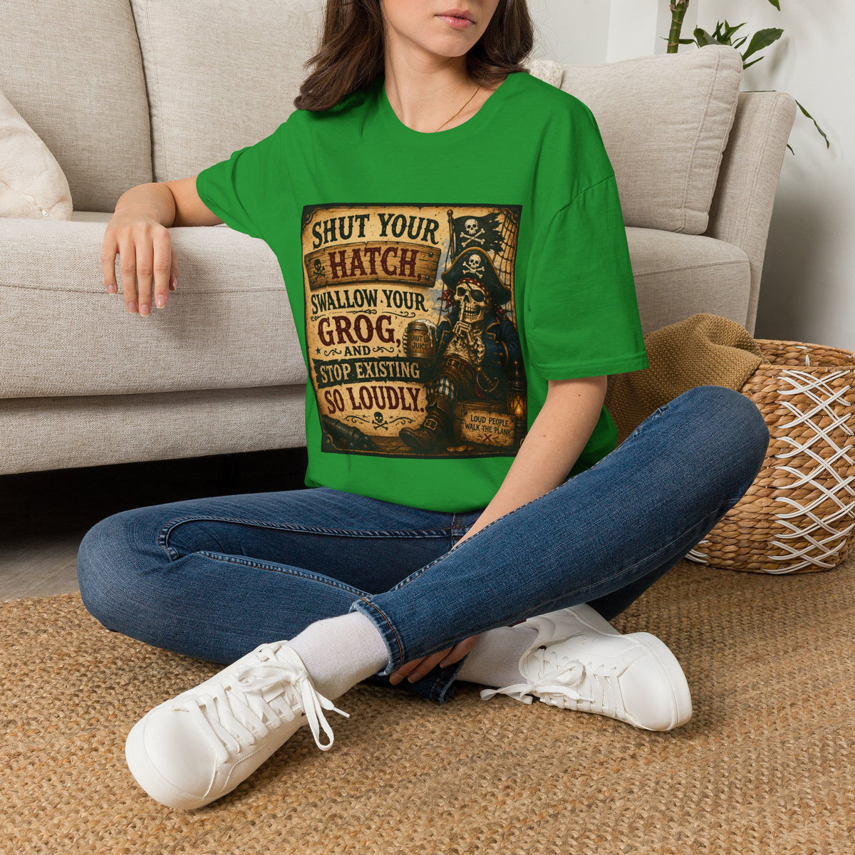 Shut Your Hatch Swallow Your Grog Pirate T-Shirt