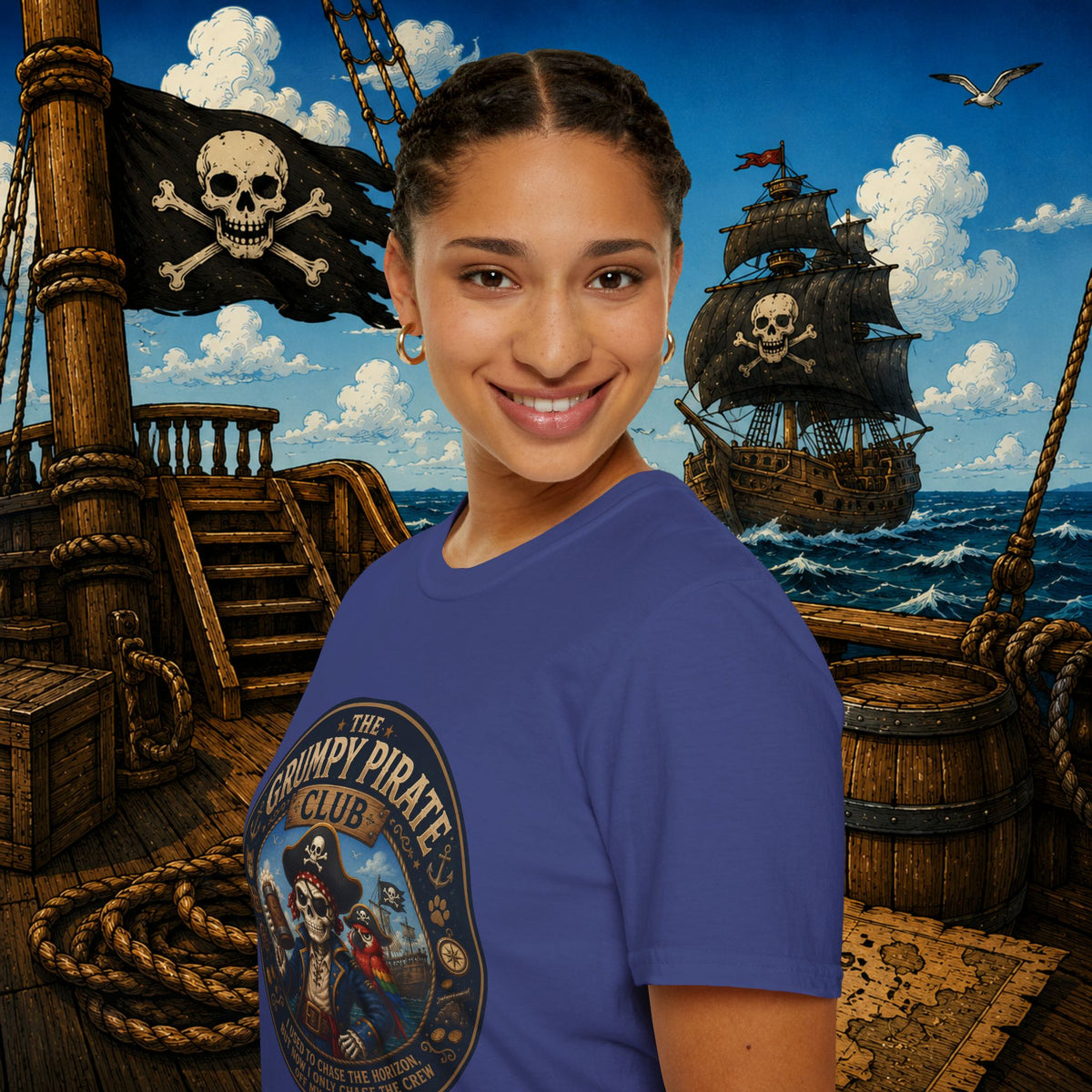 The Grumpy Pirate Skeleton Club T-Shirt