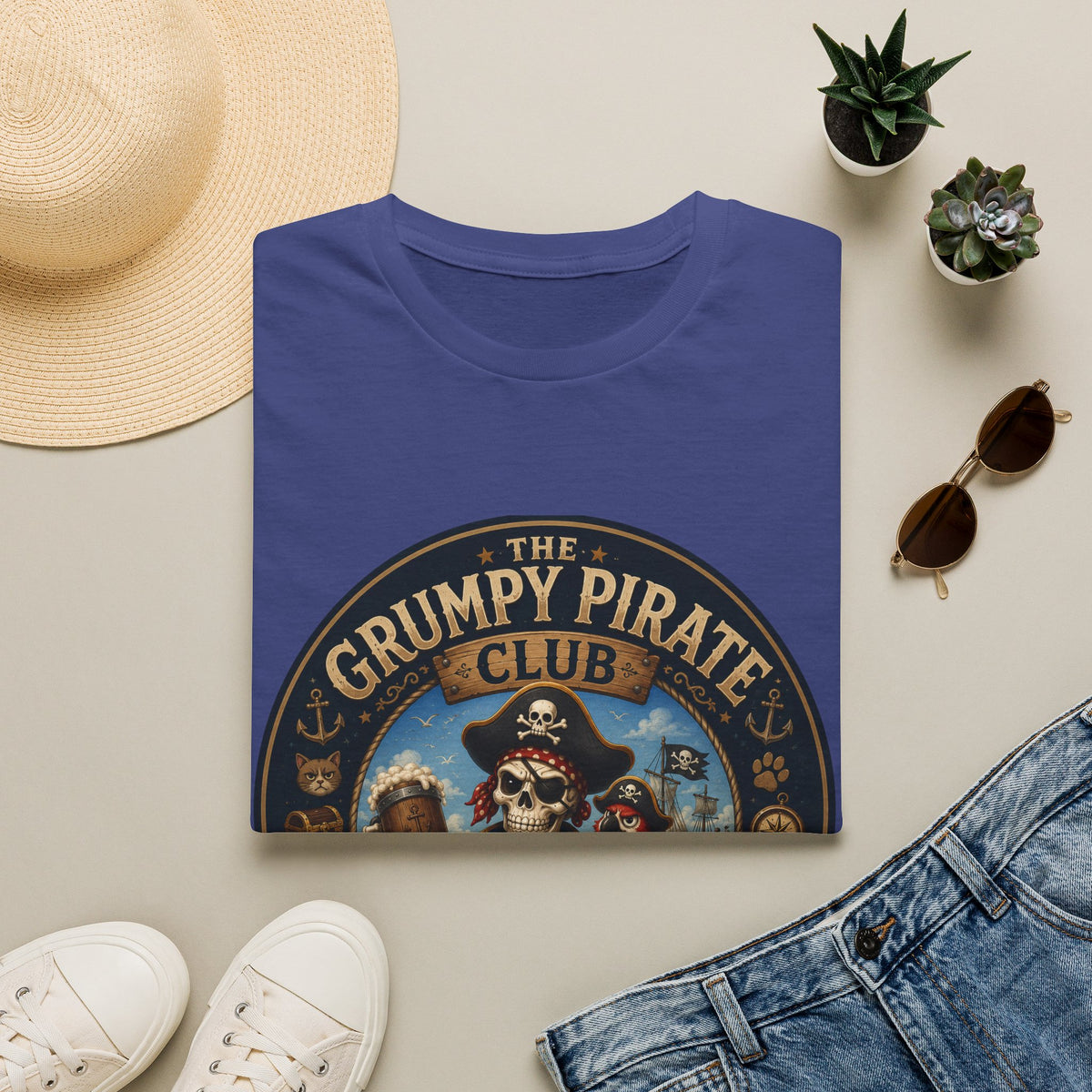 The Grumpy Pirate Skeleton Club T-Shirt