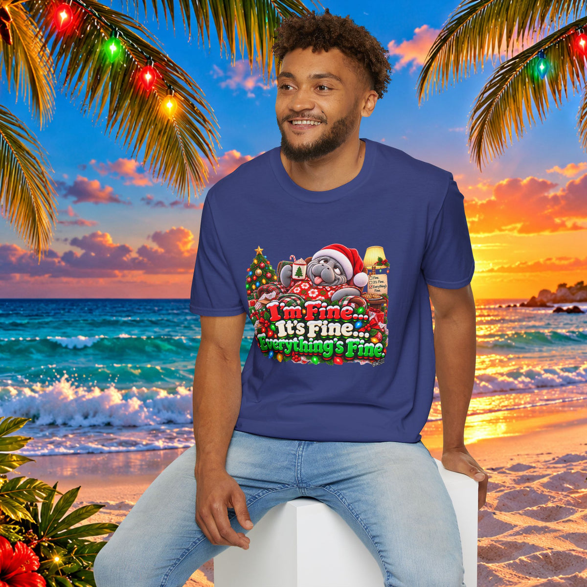 I’m Fine It’s Fine Everything’s Fine Christmas T-Shirt