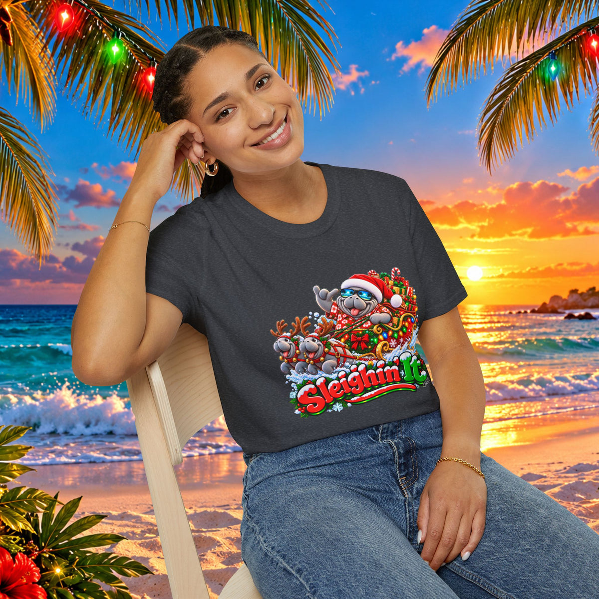 Sleighin’ It Christmas Holiday T-Shirt