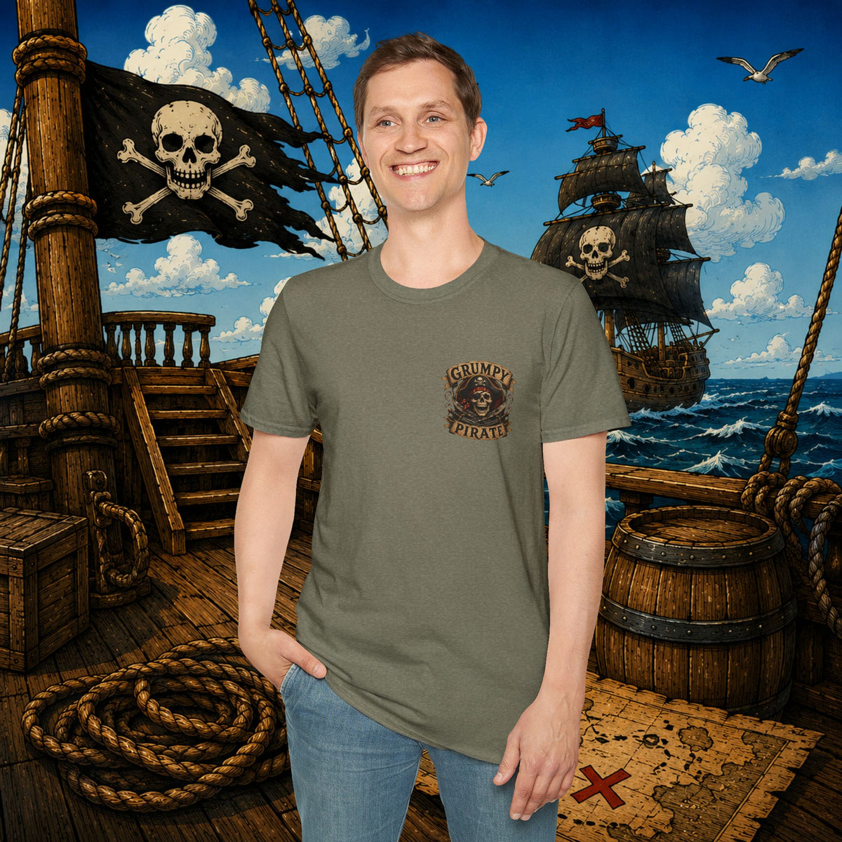 Vintage Pirate Limited Edition – Funny Aging Pirate Skeleton T-Shirt | Old Pirate Humor Tee
