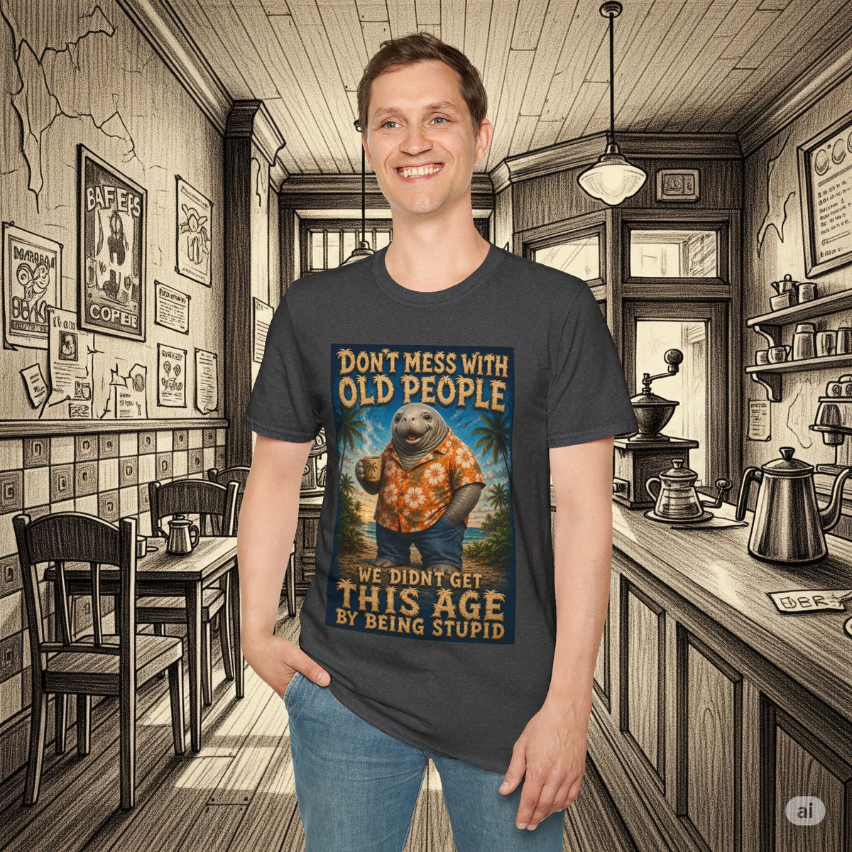 Don’t Mess With Old People Funny Vintage T-Shirt