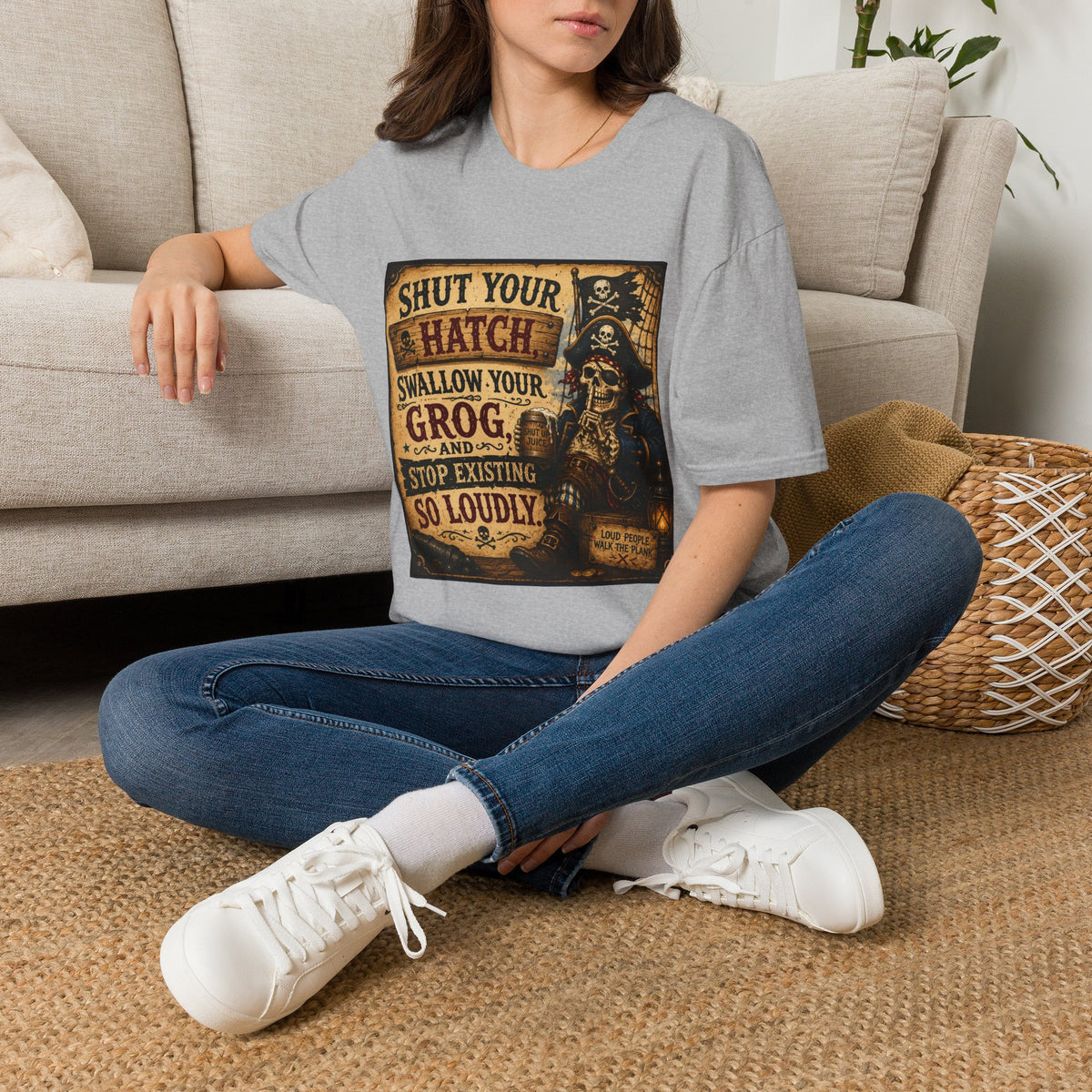 Shut Your Hatch Swallow Your Grog Pirate T-Shirt