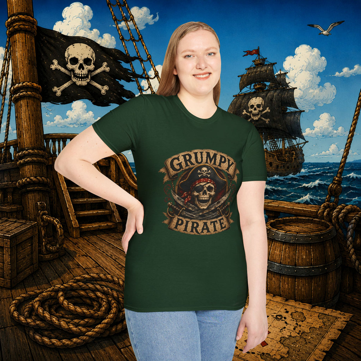 Grumpy Pirate Skull T-Shirt