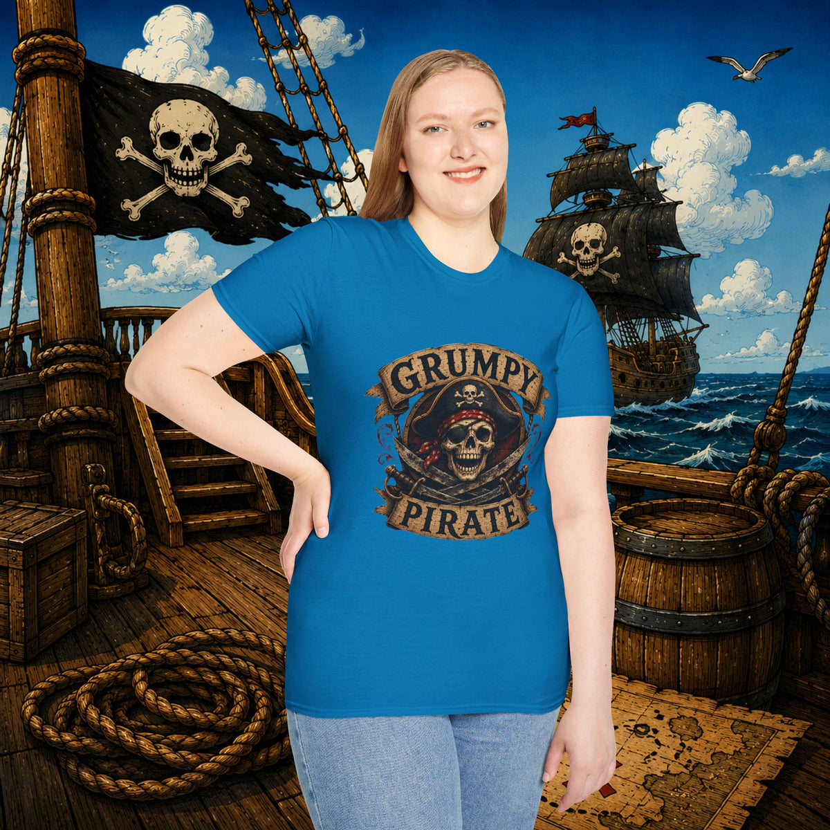 Grumpy Pirate Skull T-Shirt