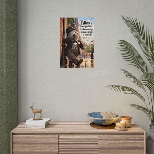 Manatee “Failure Is Unimportant” Inspirational Rolled Poster